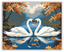  Hattyúpár Őszi Tóban - számfestő készlet