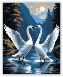  Hattyúk Tánca a Hegyi Tavon - számfestő készlet