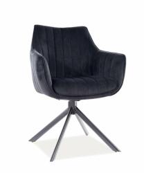 Scaun cu stofa din catifea Azalia, negru, 61x44x86 cm (CJAZALIAVCC)
