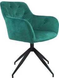 Scaun pivotant, ţesătură de catifea verde/negru, veleza new (0000362455)