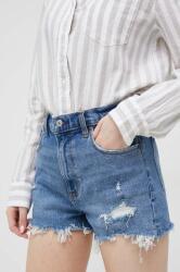 Abercrombie & Fitch farmer rövidnadrág női, sötétkék, magas derekú - sötétkék 30