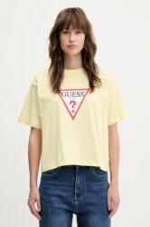 Guess Jeans pamut póló női, sárga, W4YI73 K8HM0 - sárga L