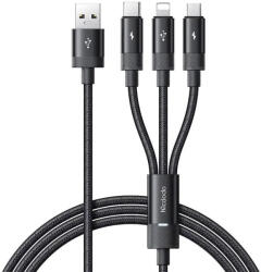 Mcdodo 3в1 кабел Mcdodo CA-5790, USB към USB-C / Lightning / Micro-USB, 3.5A, 1.2m, черен (CA-5790)