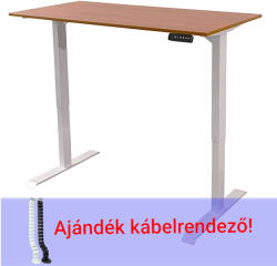 Állítható magasságú asztal Elektromosan állítható magasságú íróasztal, PREMIUM PRO, 4 memóriás, 3 láb szegmens, USB, FEHÉR íróasztal - Választható méretű és színű asztallappal