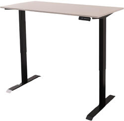 Állítható magasságú asztal Elektromosan állítható magasságú íróasztal, 60-125 cm, 3 memóriás, 3 láb szegmens, USB, FEKETE íróasztal - Választható méretű és színű asztallappal