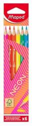 Maped Színes ceruza készlet, háromszögletű, MAPED "Neon", 6 különbözõ szín (6 db) (IMA831801)