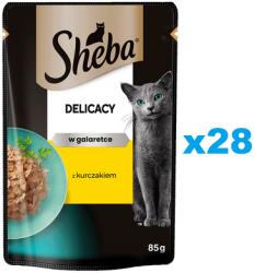 Sheba Delicacy tasak 28x85 g nedves teljes értékű eledel felnőtt macskáknak csirkedarabok zselében