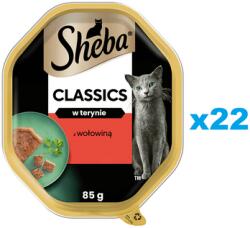 Sheba Classics 22x85 g nedves teljes értékű eledel felnőtt macskáknak marhahússal terrine-ben