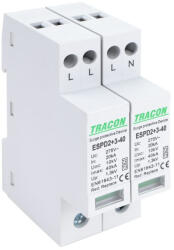 Tracon túlfeszültség levezető T2+T3 egybeépített AC típusú 4P Imax40kA ESPD2+3-40-4P (ESPD2+3-40-4P)