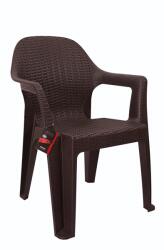 Iris GF-900BR Polo barna műanyag rattan karfás kerti szék (GF-900BR) - officedepot