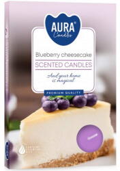 AURA 6 бр. чаени свещи aura с аромат на чийзкейк с боровинки (p15-359)