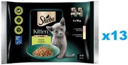 Sheba Kitten Choice of Flavours 52x85 g nedves teljes értékű cicatáp szószos darabokban: lazac, csirke