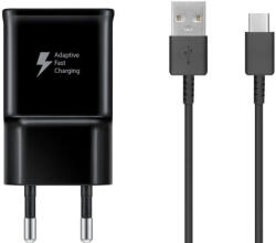 Samsung EP-TA200EBE 15W hálózati töltőadapter + EP-DR140ABE USB-C adatkábel, fekete (eco csomagolásban) (2446805)