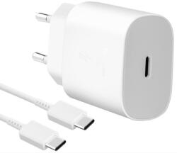 Samsung EP-TA800EWE 25W hálózati töltőadapter + EP-DG980BWE USB-C/USB-C adatkábel, fehér (eco csomagolásban) (57983119297)