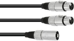 Omnitronic XLR(M)/2xXLR(F) 0.5m Black