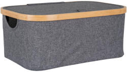 House Nordic Noto kosár, bambusz/textil, sötétszürke, 38x26x16 cm (4401515) - geminiduo