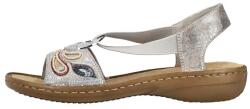 RIEKER Sandale dama, Rieker, 608B4-90-Gri, casual, piele ecologica, cu talpa joasa, gri (Marime: 38)