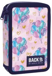 DERFORM BackUp kétrekeszes, emeletes tolltartó, felszereléssel, lufis rózsaszín