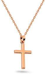 Heratis Forever Sima kereszt medál matt hátoldallal, 14K rosé arany IZ31498R