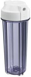  10″ RO szűrőház 1/4″ csatlakozással dupla O gyűrűvel, átlátszó (RO-CUPC)