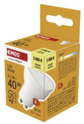 EMOS Basic 5, 2W (40W) 450lm 3000K ZL8F22 GU10/MR16 LED izzó (EMOS-ZL8F22)