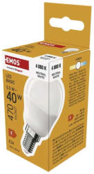 EMOS ZL1F23 LED izzó Basic Mini Globe G45 / P45 / E14 / 5, 5W (40W) / 470lm / Meleg fehér (EMOS-ZL1F23)