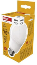 EMOS ZL5F53 LED izzó Basic A60 / E27 / 12, 4W (75W) / 1055lm / Természetes fehér (EMOS-ZL5F53)