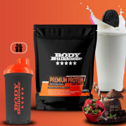 BodyBulldozer Premium Protein 1000 g + Shaker fekete narancssárga 500ml - BodyBulldozer