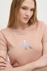 Calvin Klein Jeans pamut póló női, narancssárga, J20J224982 - narancssárga S