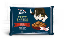 FELIX 4x80g Tasty Shreds Marha + Csirke Szósz 257 - tenyesztoitap
