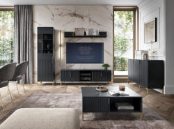  Komód 2 ajtós fekete / fekete matt színkombinációban - FLINN FL06 (wipPUFLKO20CCCMZZ5020)