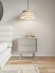  Éjjeliszekrény 2 fiókkal kasmír színben arany fogantyúkkal - VIVA VI06 (wipPUVISN02KAKAKZ5010)