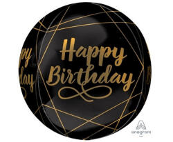 anagram Fólia gömb lufi 16" 40cm Orbz, Happy Birthday (LUFI190963)