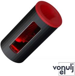 LELO péniszvibrátor F1S V2 Red - hanghullámos, interaktív, vízálló, fekete-piros színben, ingyenes applikációval, szilikon