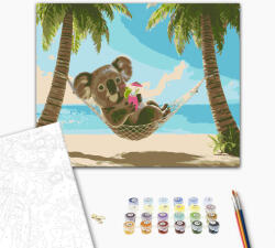 Alkotásutca Nyári koala - Számfestő készlet kereten 40x50