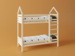  Emeletes házikó ágy választható alsó prémium leesésgátlóval ágy méret: 90 x 180 cm, Leesésgátlók: hátsó