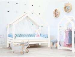 Dominant prémium házikó ágy választható leesésgátlóval fehér ágy méret: 90 x 200 cm, fiók, lábak: lábak nélkül, Leesésgátlók: hátsó