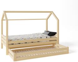  Házikó ágy prémium fiókkal ágy méret: 80 x 200 cm, fiók, lábak: lábakkal és fiókkal, Leesésgátlók: hátsó