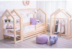 Házikó ágy prémium fiókkal ágy méret: 90 x 190 cm, fiók, lábak: lábakkal, fiók nélkül, Leesésgátlók: elülső