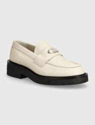 Tommy Jeans bőr mokaszin TJW FLAT LOAFER bézs, női, lapos talpú, EN0EN02557 - bézs Női 41