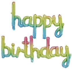 Party World Szivárványos 'Boldog szülinapot' fólia lufi