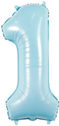Party World Fóliás lufi - 1-es szám világoskék