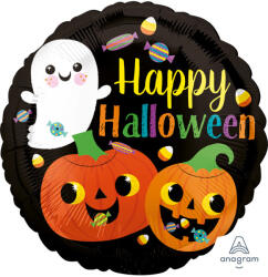 Amscan Fekete fólia léggömb - Boldog Halloweent