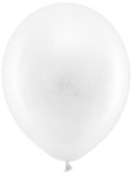 PartyDeco Pasztell fehér latex lufi 23 cm, 6 darab