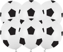 PartyDeco Erős pasztell focilabdás latex léggömbök 6 db