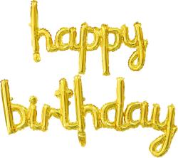 Party World Arany 'Boldog Szülinapot' fólia lufi