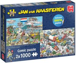 Jumbo - Puzzle Jan van Haasteren: Haos în trafic și pe calea aerului, pe uscat și pe mare - 1 000 piese Puzzle