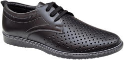  Pantofi barbati din piele naturala - Model Sport Casual Perforat Negru 129N