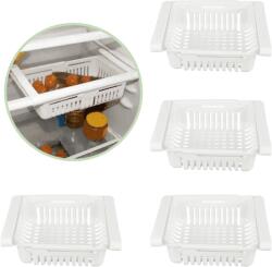 köken Organizator pentru frigider sau raft Extensibil Koken, organizare eficientă, Cos de depozitare din plastic, depozitare convenabilă, aspect modern, 28x15.5x6 cm, Alb - koken - 89,99 RON