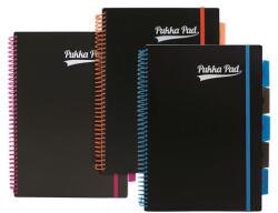 Pukka Pad Spirálfüzet, A4, vonalas, 100 lap, PUKKA PAD, Neon black project book (7664-PPN)